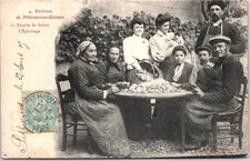 45 PITHIVIERS - la recolte du safran l'epluchage