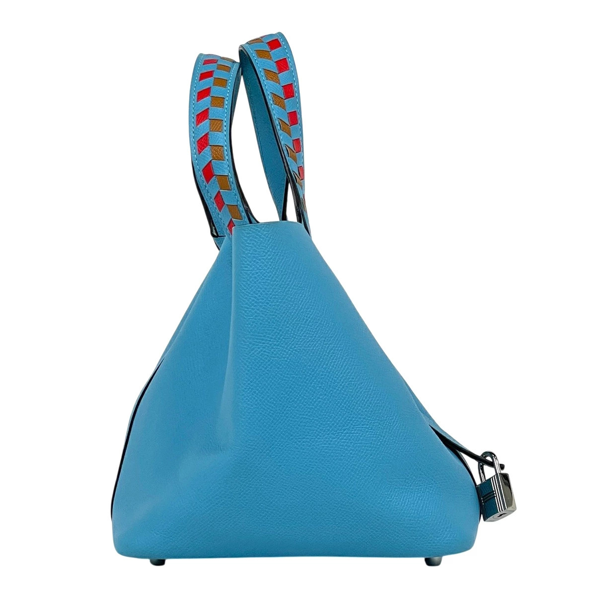 HERMES Picotin Lock PM Tracery Mini Bag Handbag Vau Epsom Blue Noir Y Ladies Us image 4