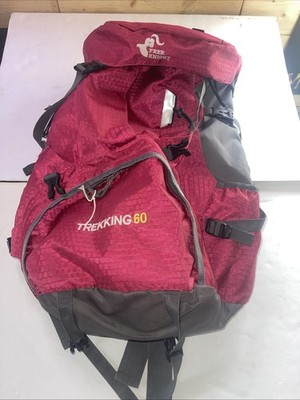 Free Knight 60 L Trekking Hiking Backpack Waterproof Light Weight Pink/Grey