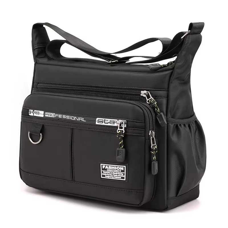 Men's Oxford Shoulder Messenger Bag Large Capacity Multi-Pocket Crossbody Travel