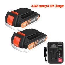 2Pack 20V 3.0AH Lithium Battery/Charger for Black  Decker 20 Volt LBX20 LBXR20