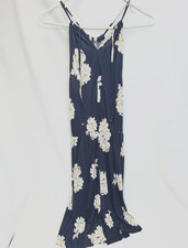 Old Navy Womens Juniors Small Dark Blue Floral Print Summer Sleeveless Dress Top