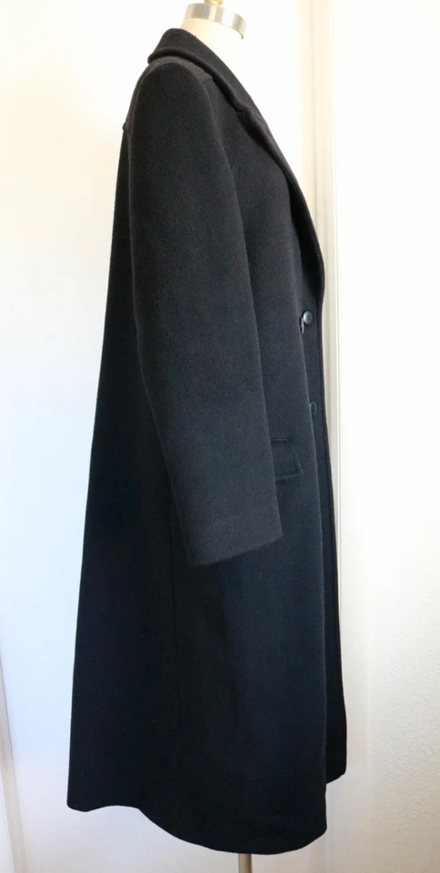 Vintage Pendleton Black Wool Double Breasted Long Trench Coat Size L 100% Wool - Image 3 of 4