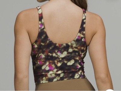 lululemon Align Tank Multicolor Abstract V-Neck Cropped Built-In Bra 6