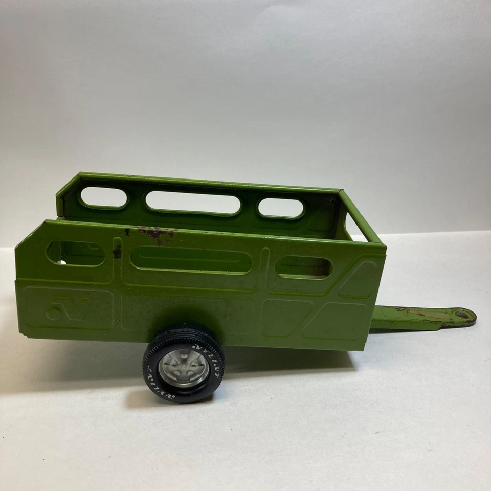 Nylint Flatbed Trailer Green Vintage Flaws 1970s Toy Farm Tractor Hitch - Image 2 of 4