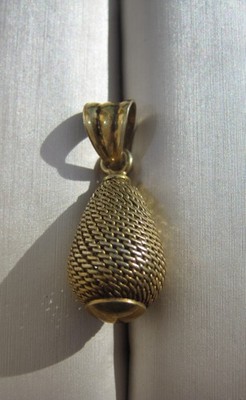uralter Anhänger im Fabergé Ei Stil 925 Silber vergoldet aus Erbschaft!