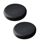 2xblack_35x10cm Faux Stool Cover Round Cover