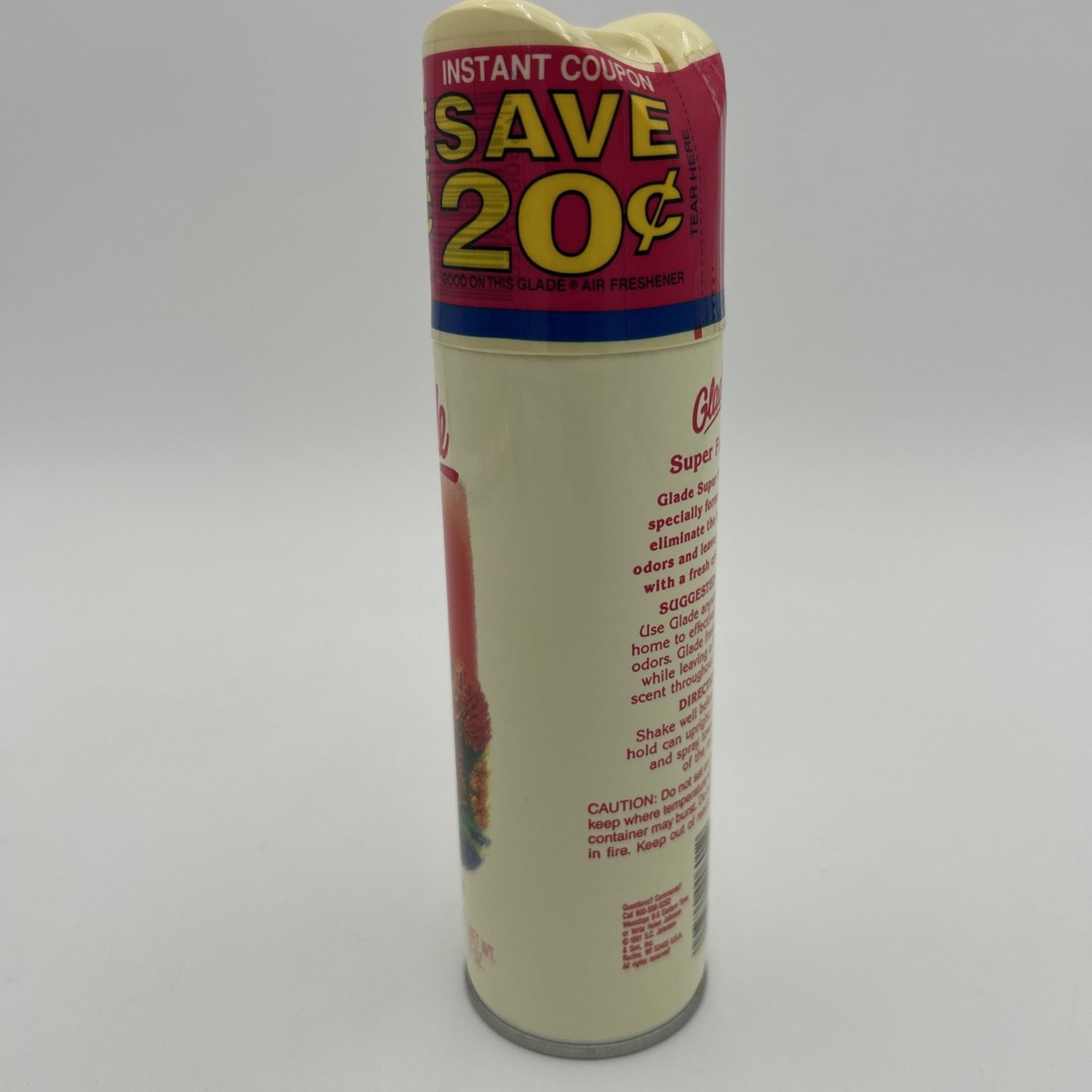 RARE Vintage 1990 Glade Air Freshener Super Fresh Full 7 Oz New