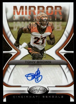 2021 Panini Certified #MS-TR Tony Brown Mirror Signatures #/199