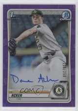 2020 Bowman Draft Chrome Picks Purple Refractor 215/250 Dane Acker Auto 0kr0