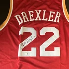 Clyde Drexler Houston Rockets Autographed NBA Jersey #22 Beckett Authenticated