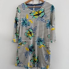 Weird fish floral and stripe cotton dress with pockets Size 10