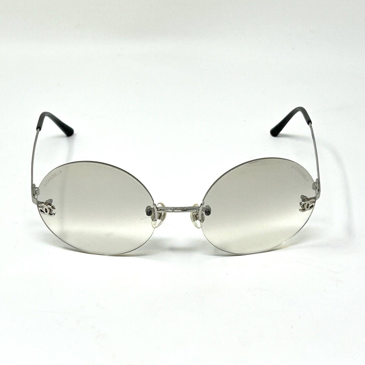 Vintage CHANEL 4056 Round Rimless 90 display picture 2
