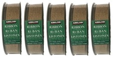 Kirkland Rustic Burlap 1.5inch Wire Edge Holiday Ribbon 50 Yards 5Pack