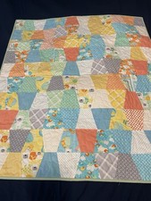 Finished Quilted Handmade Patchwork Baby Blanket - Crib -  36" x 38" 
