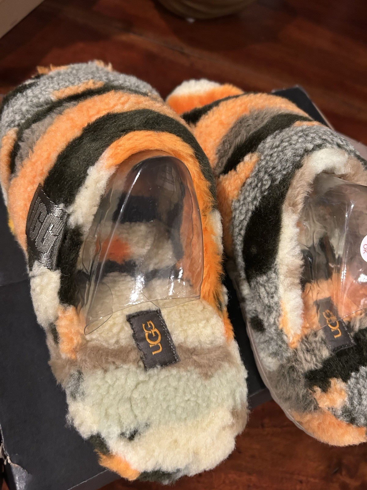 NWT UGG Fluff Yeah Slide Cali Collage Ugg Fuzzy Slippers