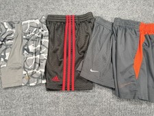 Boys Athletic Shorts Lot Size 4 Nike Adidas Under Armour Gray Black Red 4 Pc
