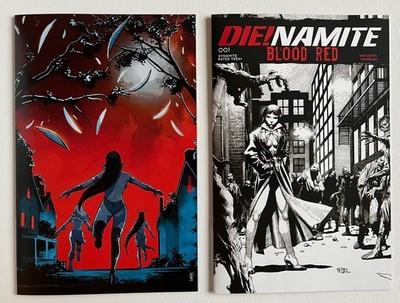Die!namite Blood Red #1 - covers L & Q (Dynamite 2025) NM+ Virgin WEAPONS Homage