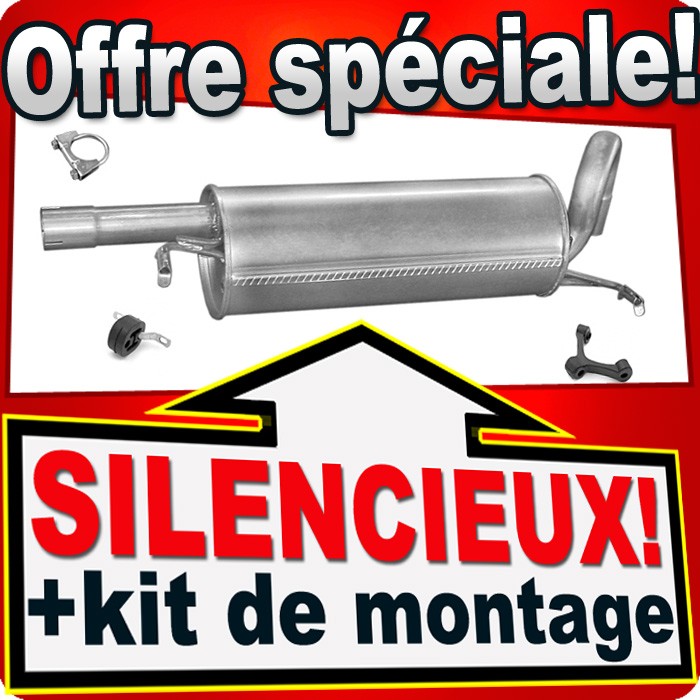 Silencieux arrière Passat B5 1.8 20V 125CH en acier aluminisé anti-corrosion
