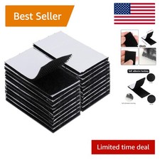 Heavy-Duty Hook and Loop Tape Strips - 20 Sets of 1.2x2.4 Inch Adhesive Squares