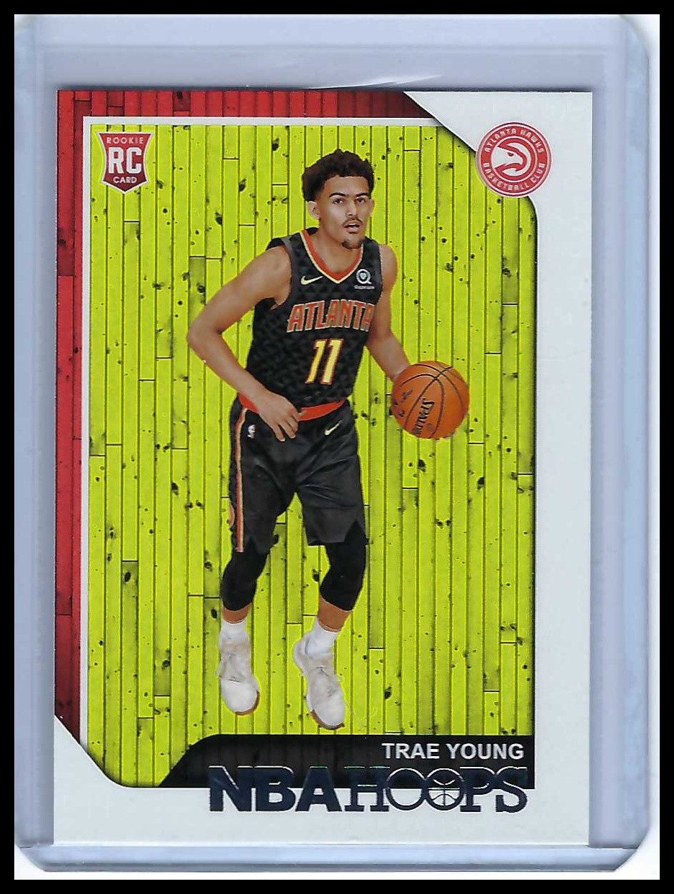 #250 Trae Young 2018-19 Hoops Atlanta Hawks Near Mint or Better Rookie Card