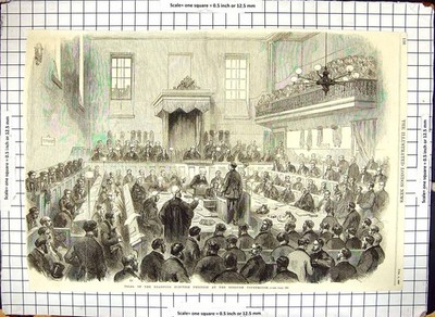 Antiker alter Druck Bradford Election Petition Trial Borough Courthouse 1869 19th