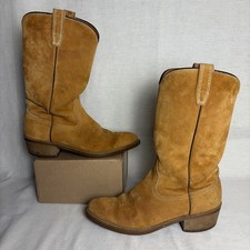 VTG 1978 Wolverine Suede Cowboy Boots Men 7.5 D Women 9 9.5 Harvest Wheat 716