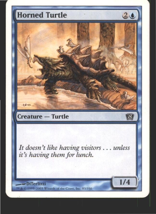 Horned Turtle 83 Common 8th Edition Magic: The Gathering Moderately Played