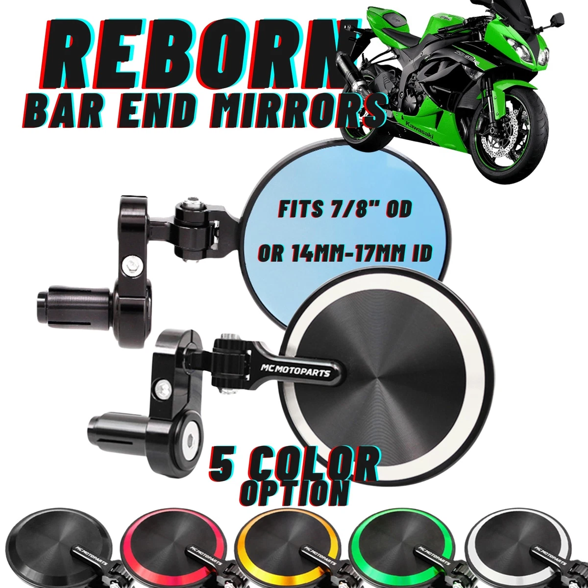 Motorcycle & Scooter Mirror Assemblies for 1999 Kawasaki ZRX1100