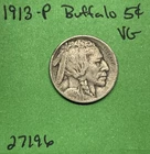 1913 P T1 Buffalo 🦬 Indian Head Nickel 5c Vg Very Good Type 1