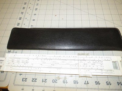 Vtg Pickett Microline 120 Made USA Slide Rule Vinyl Case White Plastic VGC