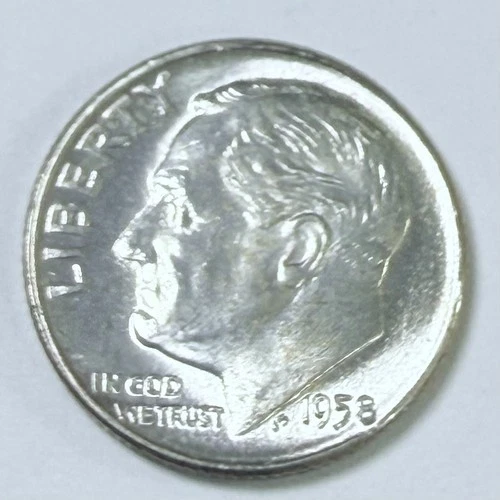 1958 D ROOSEVELT SILVER DIME 90% SILVER UNCIRCULATED COIN FROM SET #7469