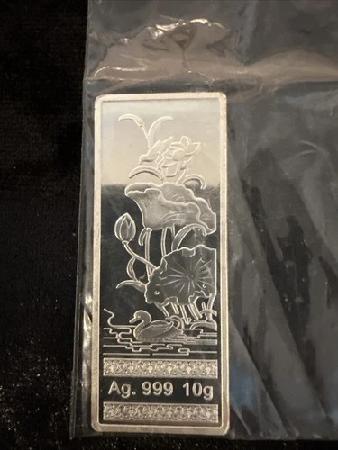 10g .999 Fine Silver Bar–Harmony” (Chinese Flower Design)