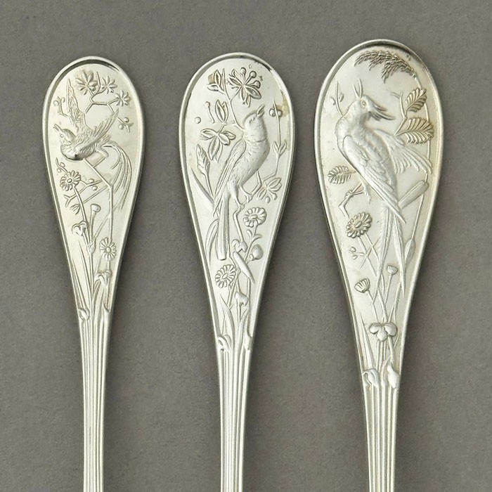 Tiffany AUDUBON Sterling DINNER SET Total 55 Pieces Birds | eBay