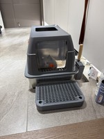 Katzentoilette Edelstahl Groß Xxl Katzenklo Zwei EingäNge Schaufel & Trettstufe