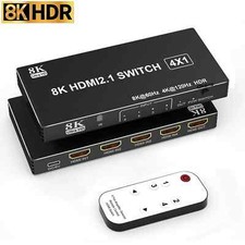 8K 60Hz HDMI 2.1 Switch 4x1 3D 4K 120Hz HDMI Switcher Video Converter 4 in 1 Out
