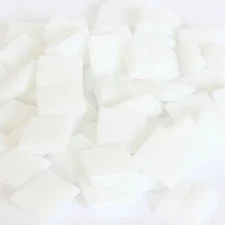 White Vitreous Glass Mosaic Tiles  - 100 Tiles - 3/8 inch 