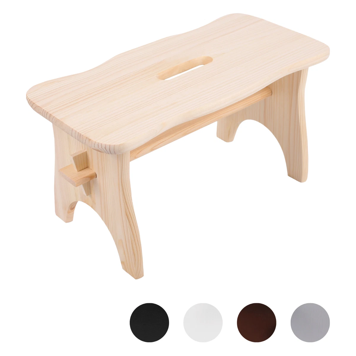 Wooden Small Foot Step Stool 5 Colours 38 x 19 x 21 cm Natural Pine Wood