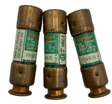 LOT OF 3 BUSSMANN FUSETRON FRN-R-25 TIME DELAY FUSES DUAL-ELEMENT 250V