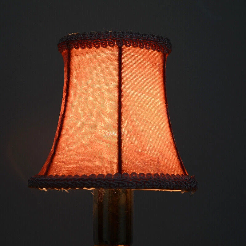 Vintage Small Lampshade Velvet Fabric Lamp Drum Shade Table Ceiling Light Cover - Image 4 of 4