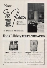 VTG 1948 Print Ad Libbey Heat Treated Glassware Bar & Restaurant Minnesota