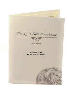 Dubey & Schaldenbrand Certificate Warranty Blank Booklet