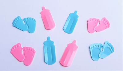 Flitter 5g Baby-Flasche/Baby-Füße Konfetti Glitter Streuteile Geburt rosa blau