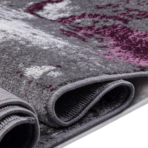 Moderne kleine große Wohnzimmer Schlafzimmer Teppich Teppich Marineblau Schwarz Silber Läufer Teppiche - Bild 12 von 16