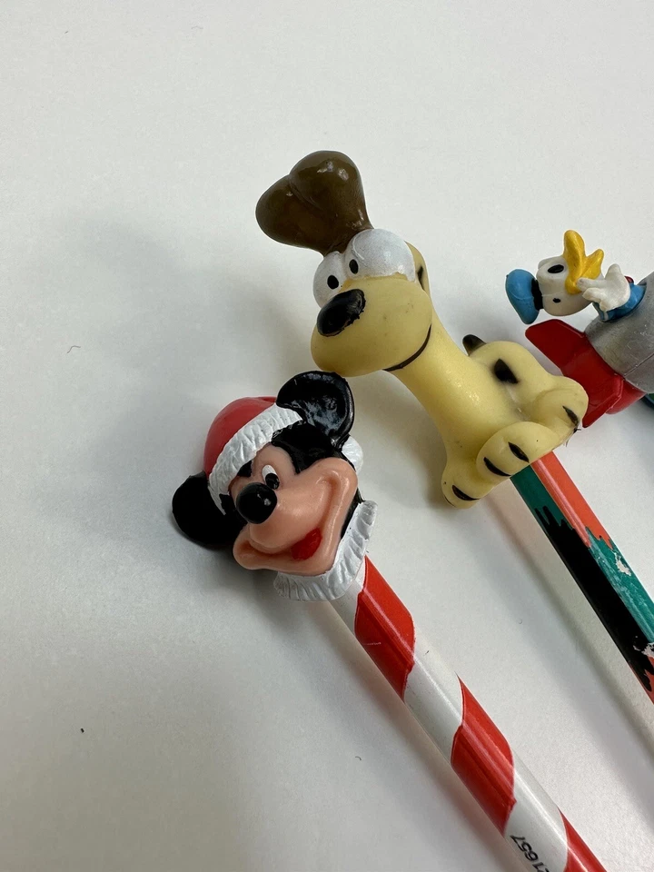 LOTE (6) Lápices Toppers DISNEY Garfield Mickey Gumby DE COLECCIÓN RARO REGALO SIN USAR AÑOS 80’s Foto 2 de 4
