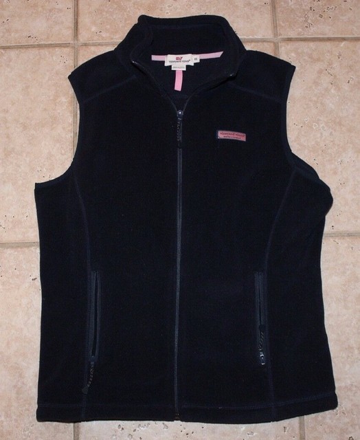 Vineyard Vines Womens XS Navy Blue Fleece Zip Front Vest eBay