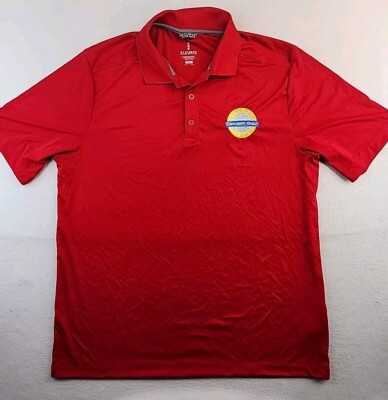 Daylight Golf Logo Red Polyester Polo Shirt Mens Large Lightweight
