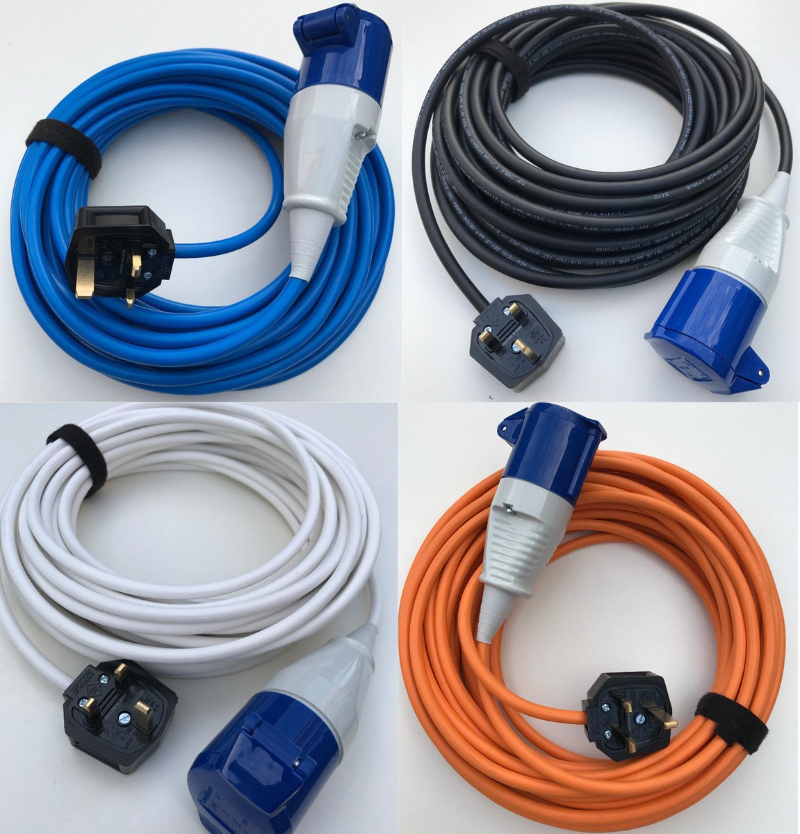16 Amp H07RN-F Rubber Cable - Heavy Duty Hook Up Lead For Caravan & Camping