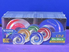 New FujiFilm 50-Pack CD-R 80 Minute 700mb 24x Write Multi-Color w/ Jewel Case