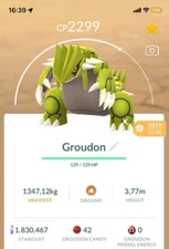 Shiny Groudon 2019 Guaranteed lucky - Trade 20kStardusts - Read description